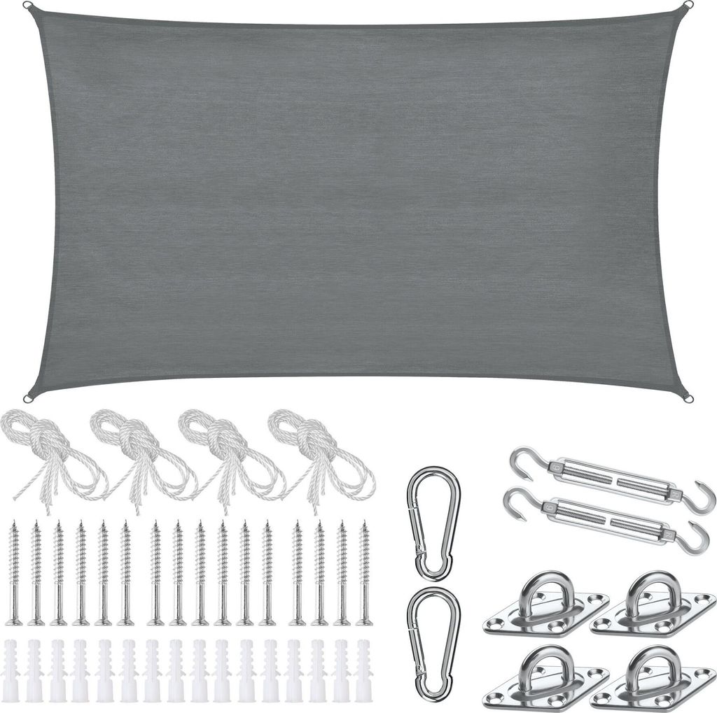 Voile d’ombrage SUNNY - 4 x 6 m, gris Image du produit 
