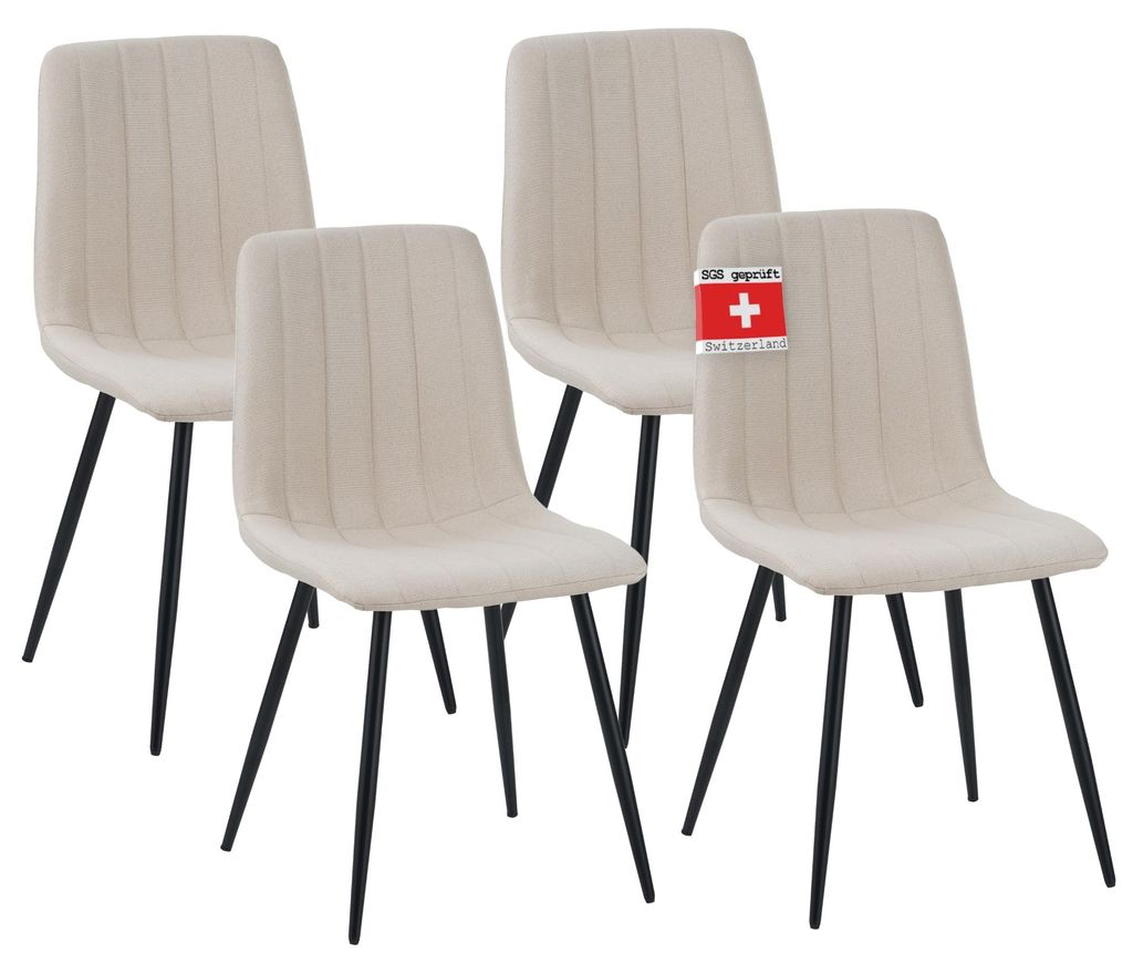 Albatros Esszimmerstühle 4er Set GARDA beige - Komfortabler Produktbild 