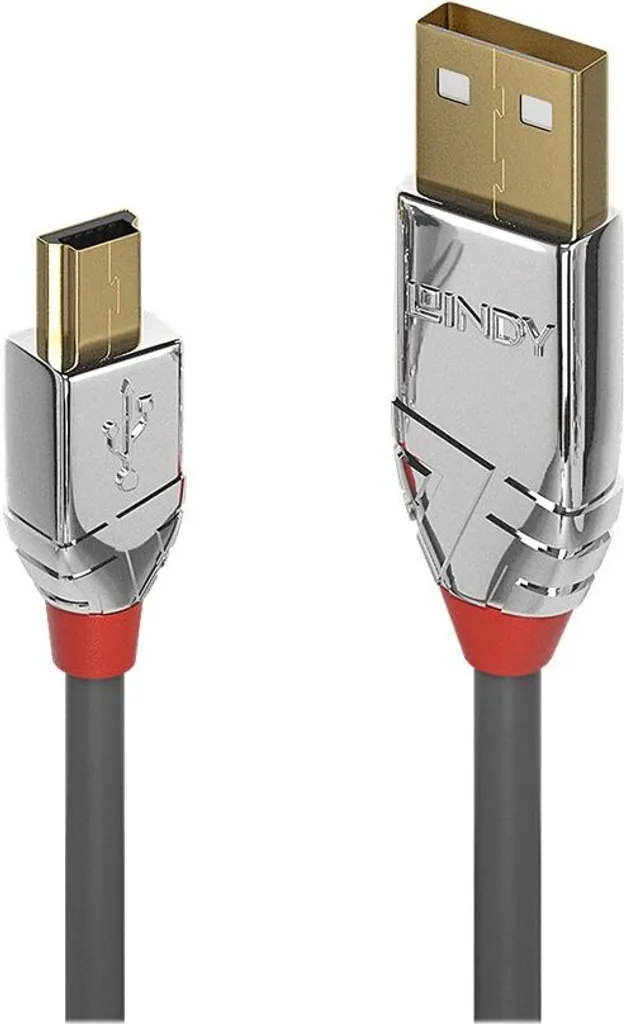 Lindy 7,5 m di cavo USB 2.0 da tipo A a Mini-B, linea Cromo