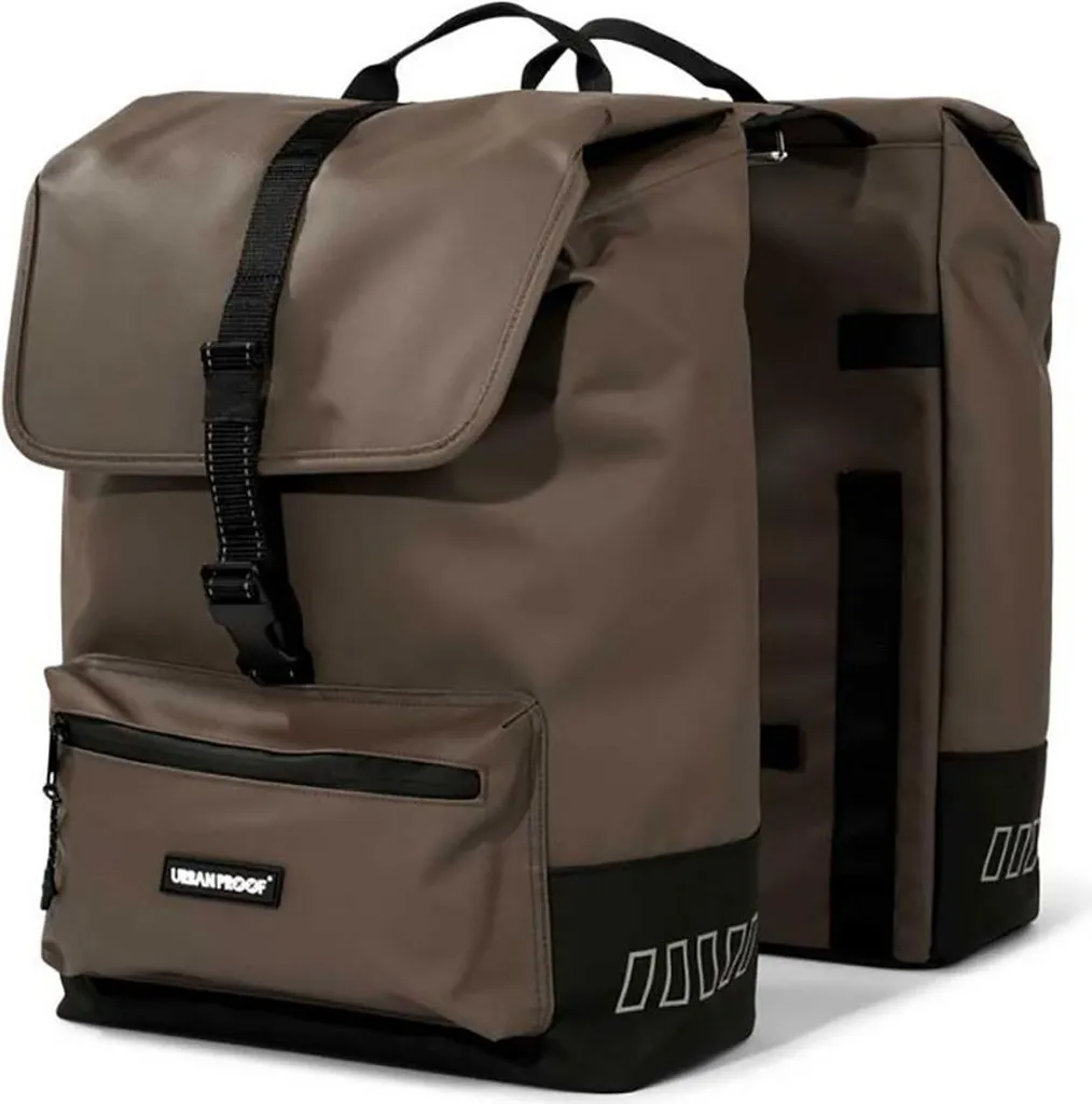 Sacoches vélo double Cargo 38 litres en tissu recyclé marron foncé