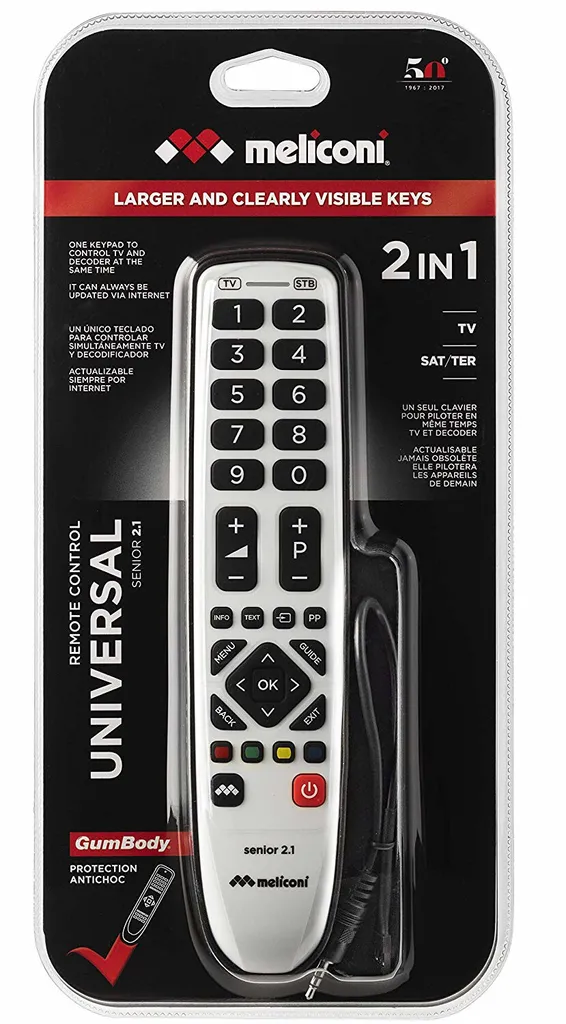 Télécommande Universelle TV et Décodeur avec Grosses Touches Senior 2.1 - 2
