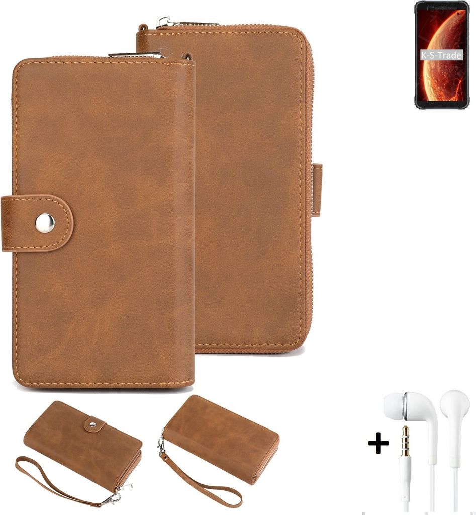 K-S-Trade 2in1 Handyhülle kompatibel mit Blackview BV4900 + Kopfhörer Schutzhülle & Portemonnee Schutzhülle Tasche Handytasche Case Etui