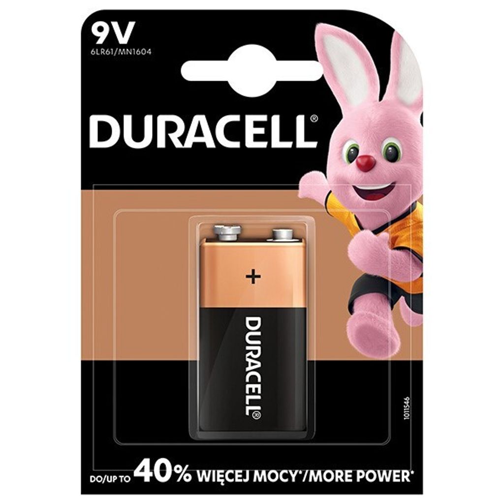 Alkalibatterie, 6LF22, 6LR61, 6LF22, 6LR61, 9V, Duracell, Blister, 1-Pack, 42343, Basic