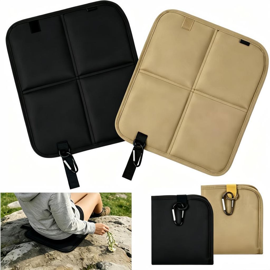 2er Set Sitzkissen Outdoor Faltbar, Thermo Komfort&wasserdicht, Sitzmatte für ideale Befestigung am Rucksack, Ultraleicht&kompakt für Camping,Wan...