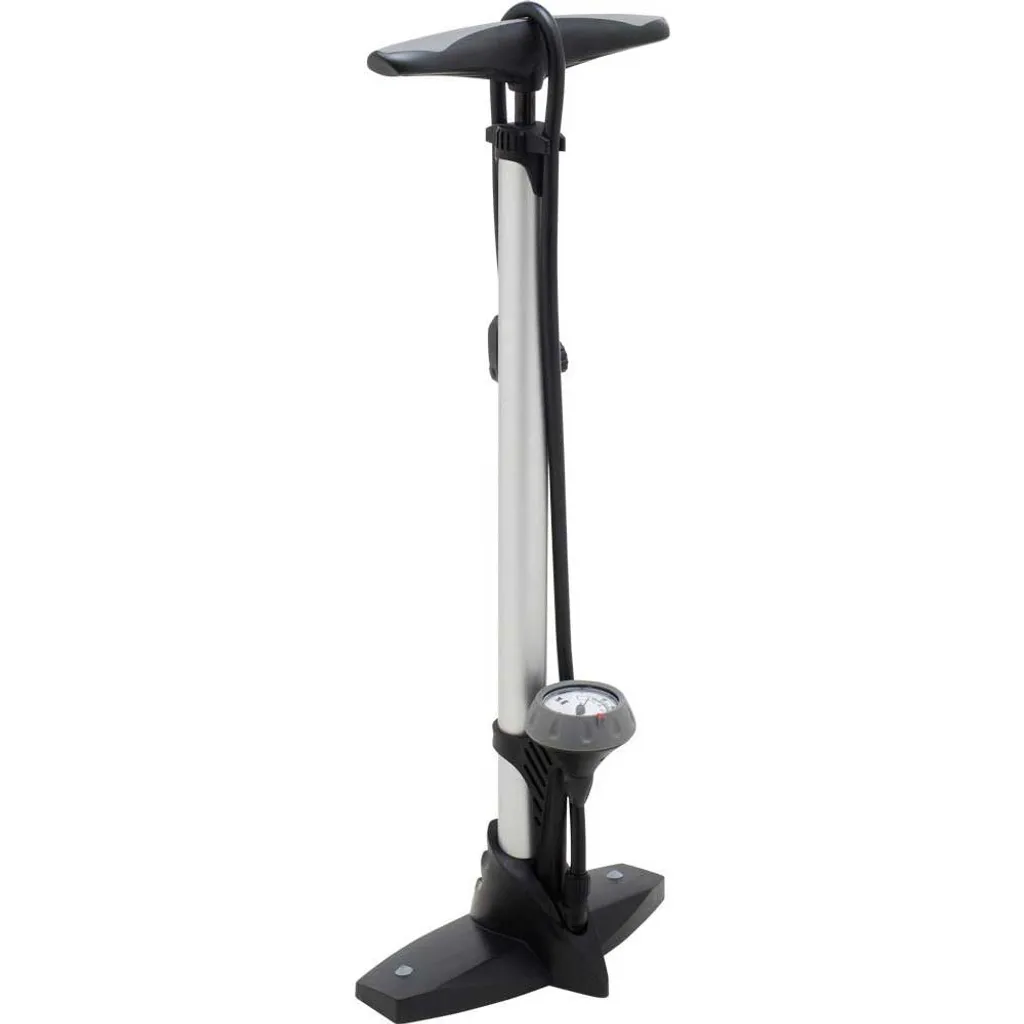 Pompe à pied Var Consumer Silver Black 160 Psi pour valve Presta Schrader