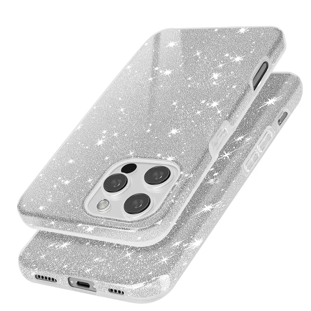Cover iPhone 16 Pro Max Argento Glitter Avizar - Wow Effect Garantito - 2