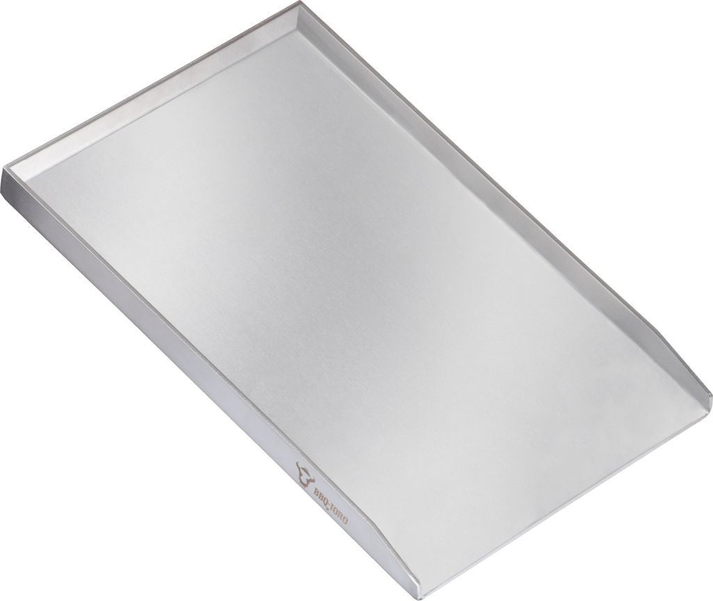 BBQ-Toro Edelstahl Grillplatte, 32,5 x 49 cm, BBQ Plancha, Grillblech, Grillpfanne, Grillschale