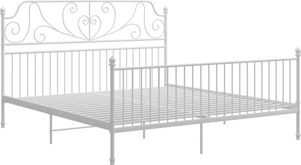 vidaXL Bedframe, wit, metaal, 200x200 cm Productafbeelding 