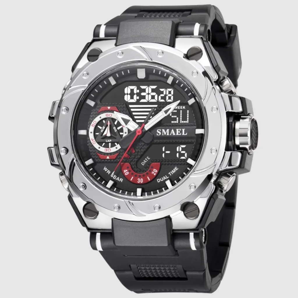 Montre Digitale de Sport SMAEL GR-14159 Chronographe Étanche pour Hommes