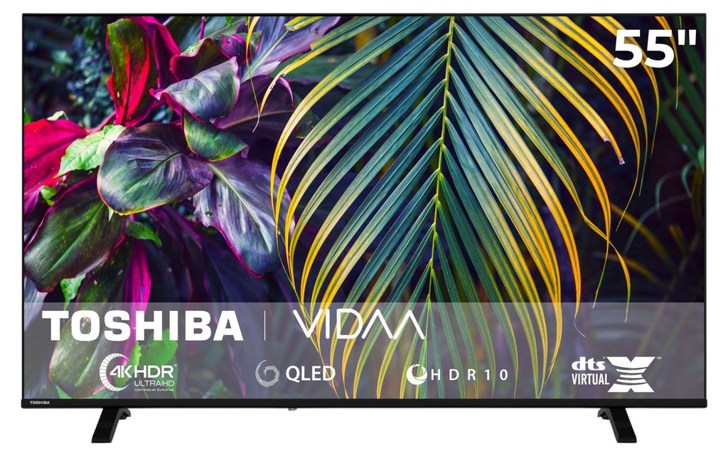 Toshiba 55QV1563DDW 55 Zoll QLED Smart TV VIDAA 4K Fernseher Dolby Vision HDR, Triple-Tuner (2026)