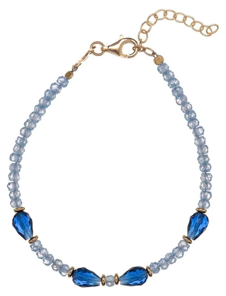 Bracelet ajustable en zircons brillants et cristaux haute clarté