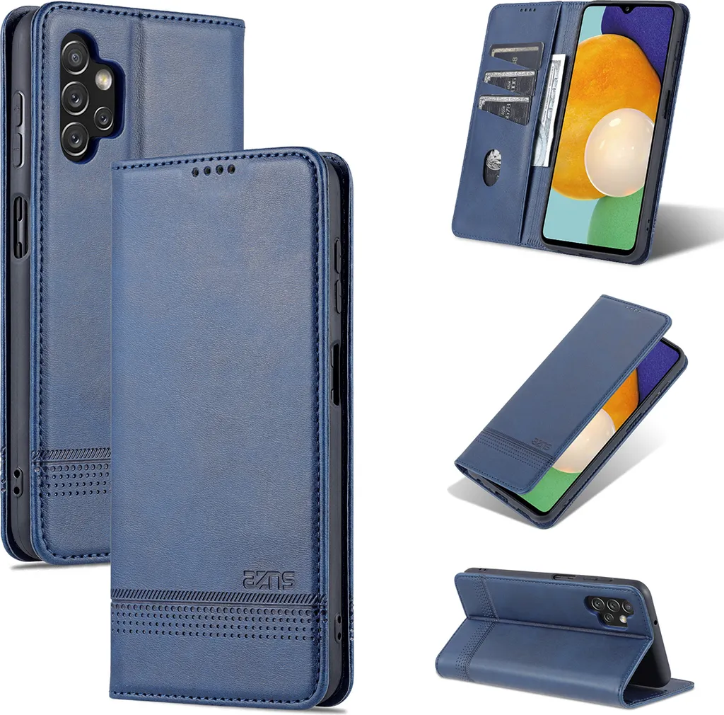 Custodia Galaxy A13 4G, portafoglio con chiusura magnetica e supporto, custodia in pelle flip per Samsung Galaxy A13 4G blu