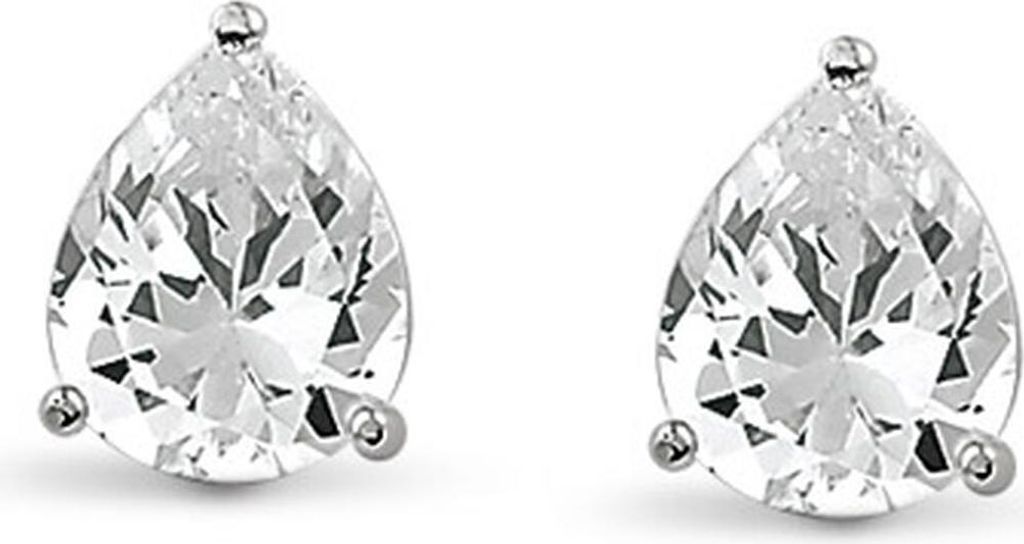 New Bling 9NB-0013 Zilveren oorstekers - zirkonia druppel 5x7 mm - zilverkleurig