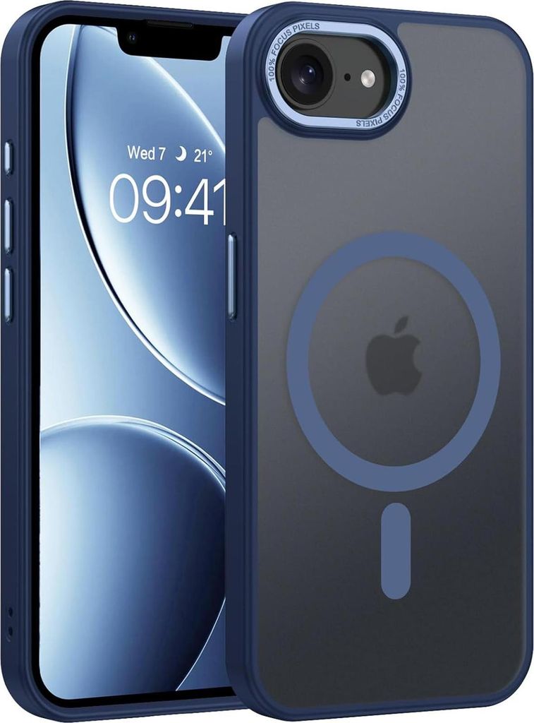 Handyhülle für iPhone 17e / iPhone 16e Hülle MagSafe kompatibel mit Metall Kamerarahmen Magnet Case TPU Kantenschutz