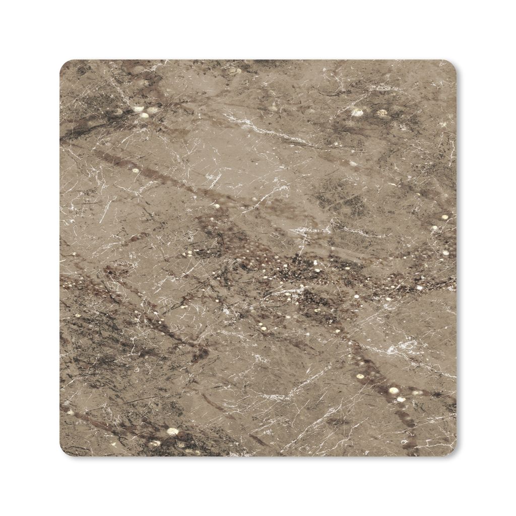 MuchoWow Mauspad Mousepad Marmor - Braun - Glitter 20x20 cm - Mousepads - Maus Mat - Pad - Mausunterlage - Desk Mat - Bureauartikeln