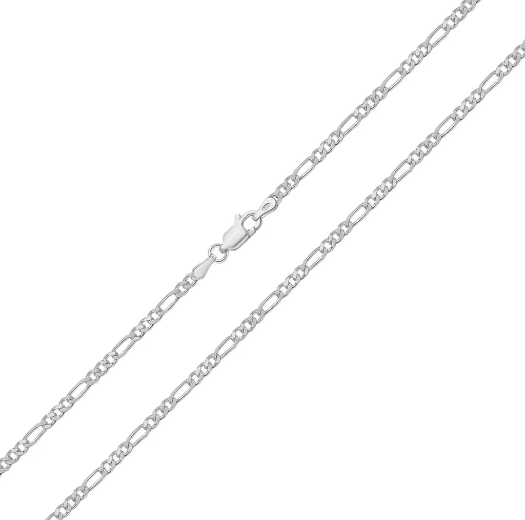 Chaine Figaro en Argent 925 pour Femme - Sautoir Idéal pour Pendentif