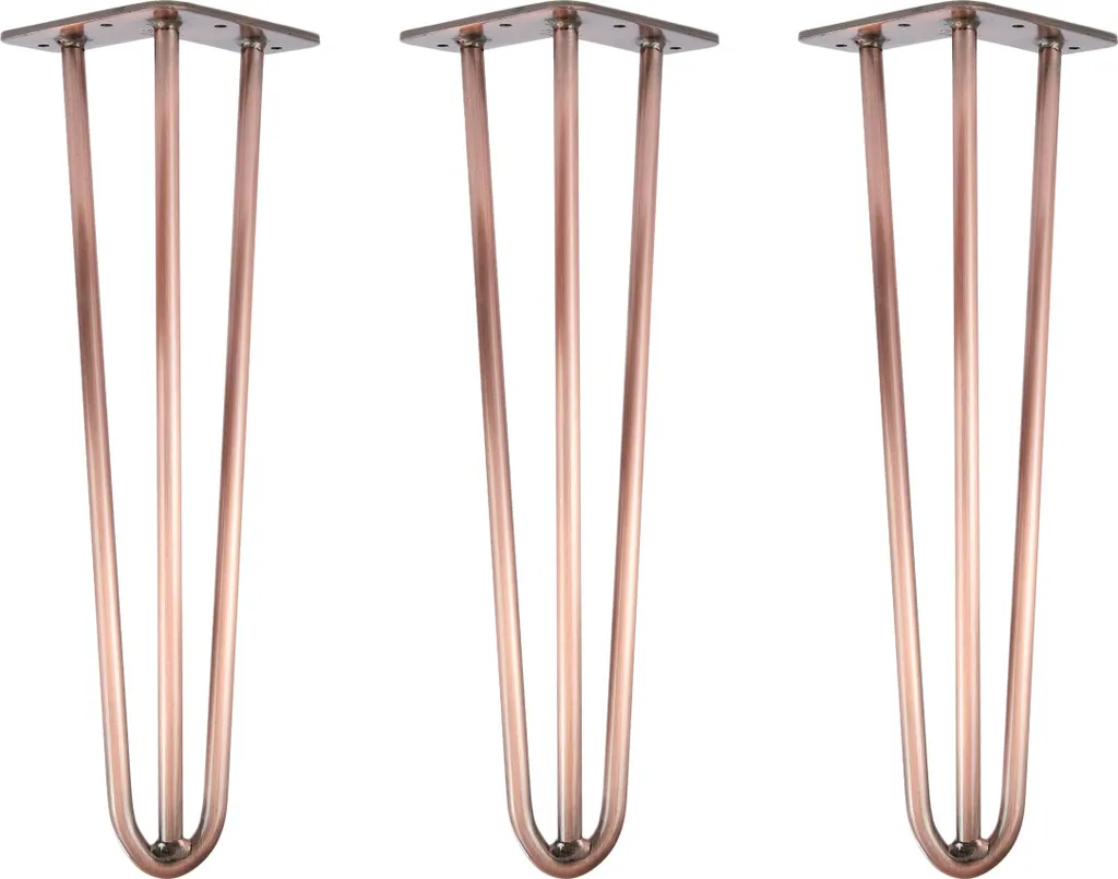 Gambe per Mobili 40cm Hairpin Oro Rosa - Set 3 Pezzi Natural Goods