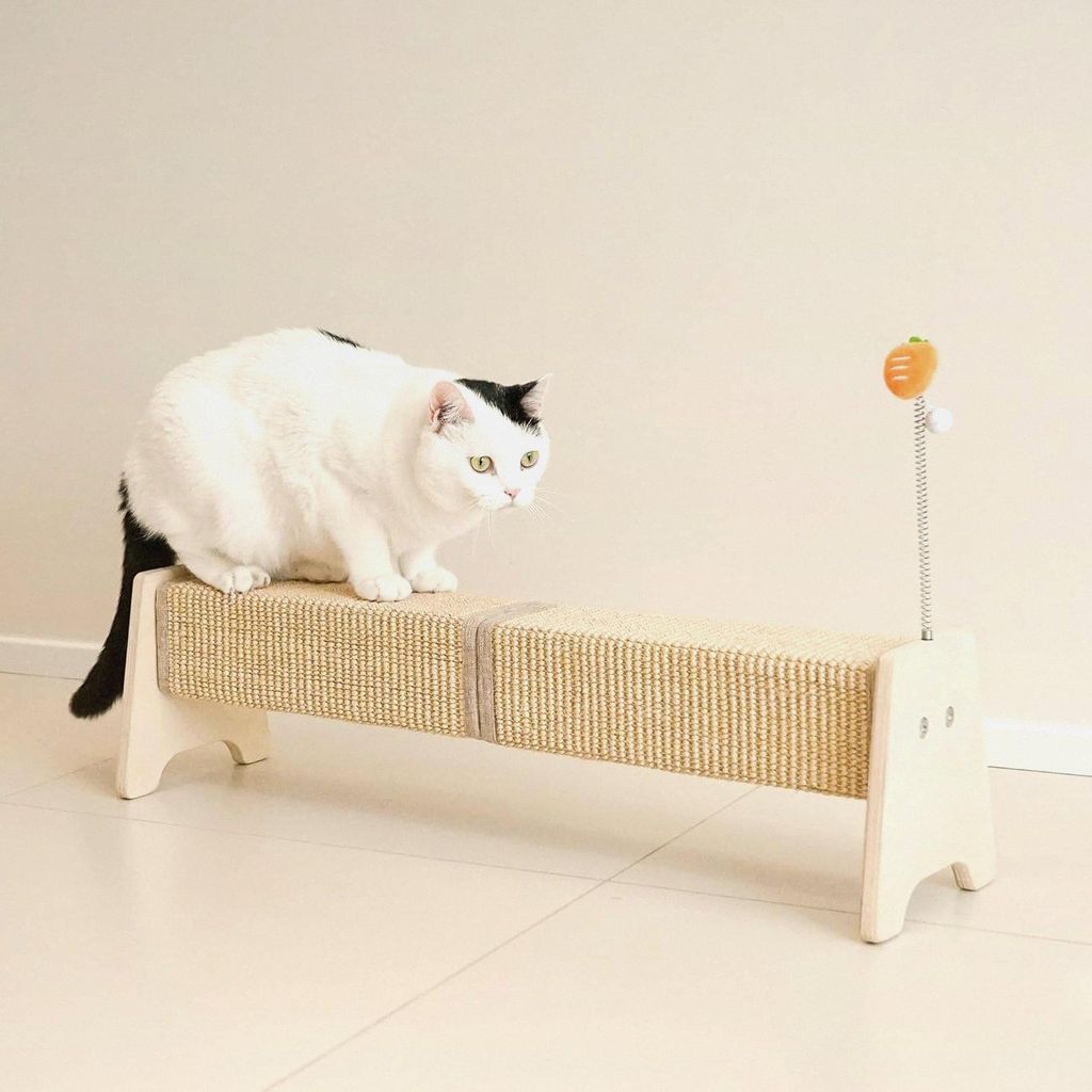 Horizontaler Kratzbaum, Kratzbaum für Katzen, Katzenbaum, 76,2 cm Sisal-Katzenkratzbaum, großer Katzenkratzbaum mit Federspielzeug, schützt Möb...