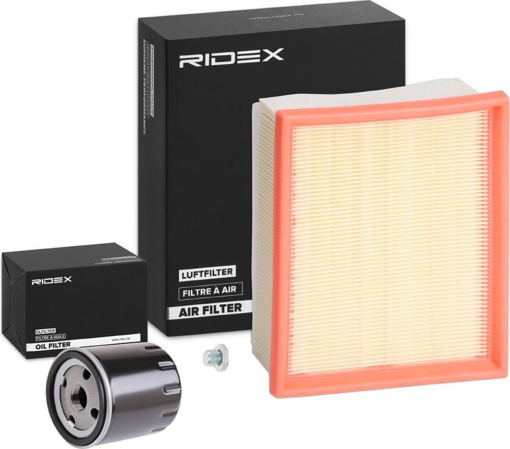 RIDEX Filterset Inspektionspaket Filtersatz passend für PEUGEOT 206 Schrägheck (2A/C) 206 CC (2D) 206 SW (2E/K) für CITROËN XSARA PICASSO (N68)