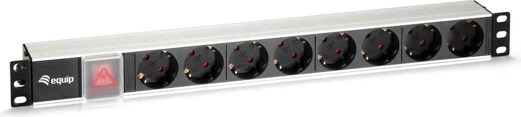 Multipresa Rack 19 Equip 333293 8 Posti Schuko 1U Alluminio