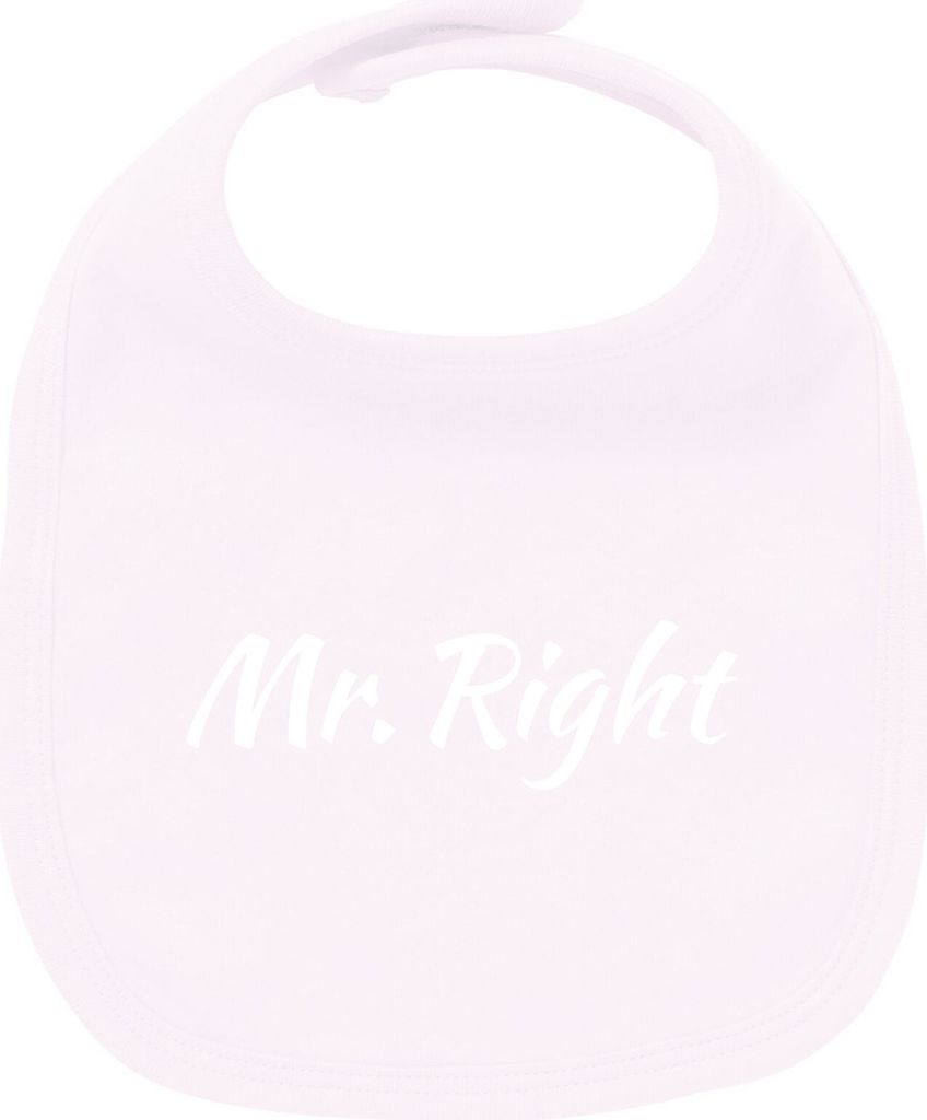 Huuraa Unisex Babylatz Mr. Right Schriftzug Geschenk Produktbild 