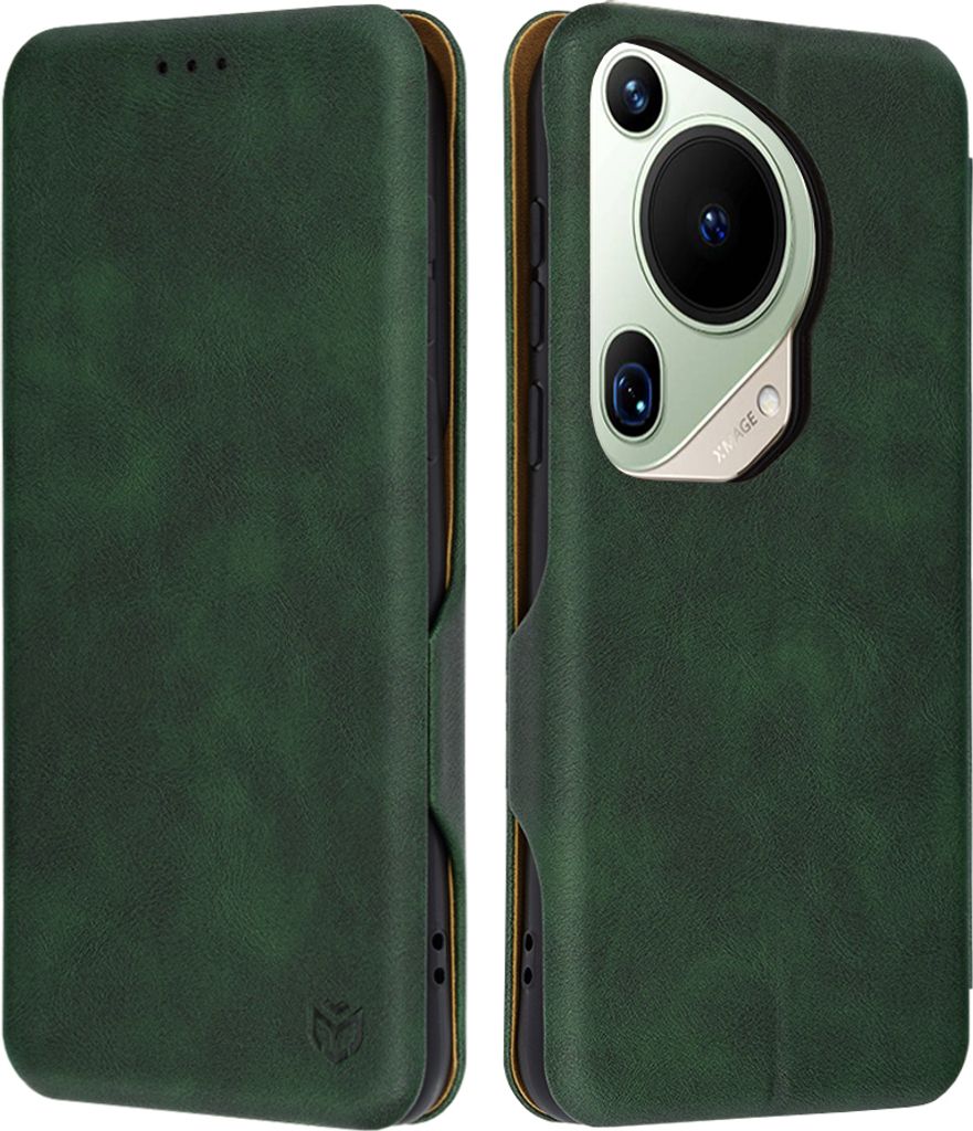 Techsuit Safe+ Book Wallet Klapphülle für Huawei Pura 70 Ultra - Dunkelgrün