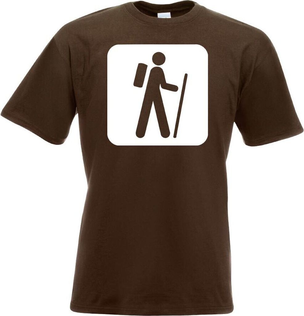Kiwistar - T-Shirt - Chocolate - Wanderweg Wanderung Piktogramme Herren Funshirt Bedruckt Design Sprüche Spruch Motive - mit Motiv Bedruckt - Funs...