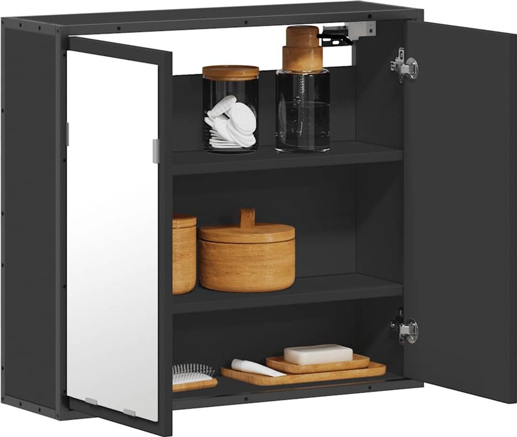 Maison Exclusive - Spiegelschrank Schwarz 65x20x60 cm Holzwerkstoff