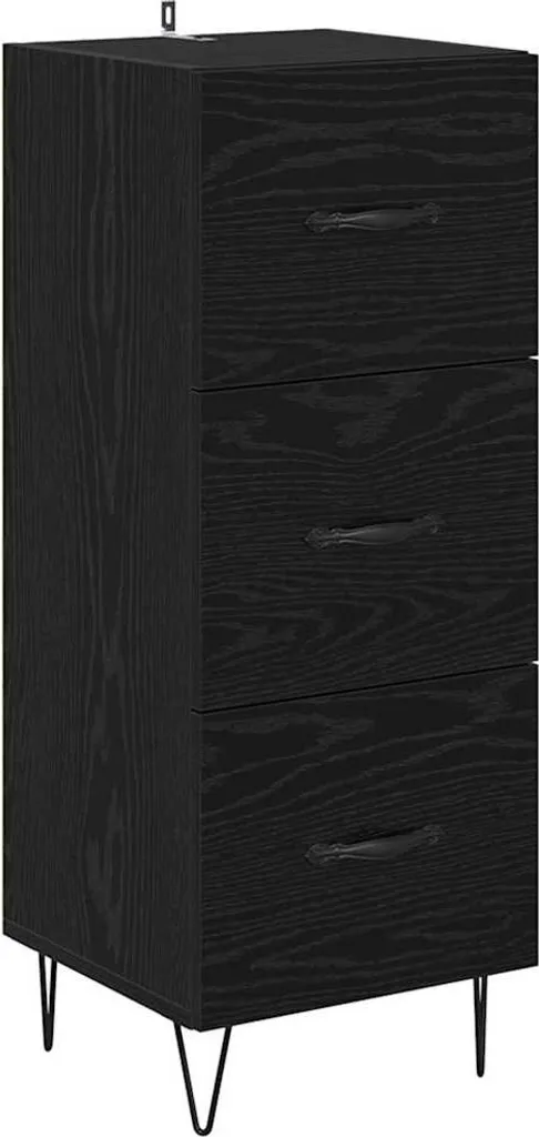 Credenza in rovere nero 34 x 34,5 x 90 cm Materiale in legno