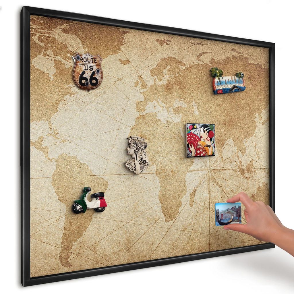 Magnettafel 80x60 cm mit schwarzem Rahmen - Magnetische Produktbild 