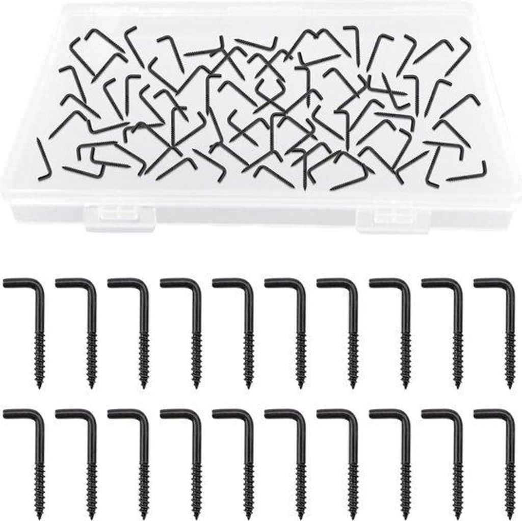 70er-Pack M20 x 24 mm Selbsttappende Schraubenhalter - Bogenhaken - Selbstschraubende Zapfen - Inn- und Außenanwendung - Aufschieber - Schwarz