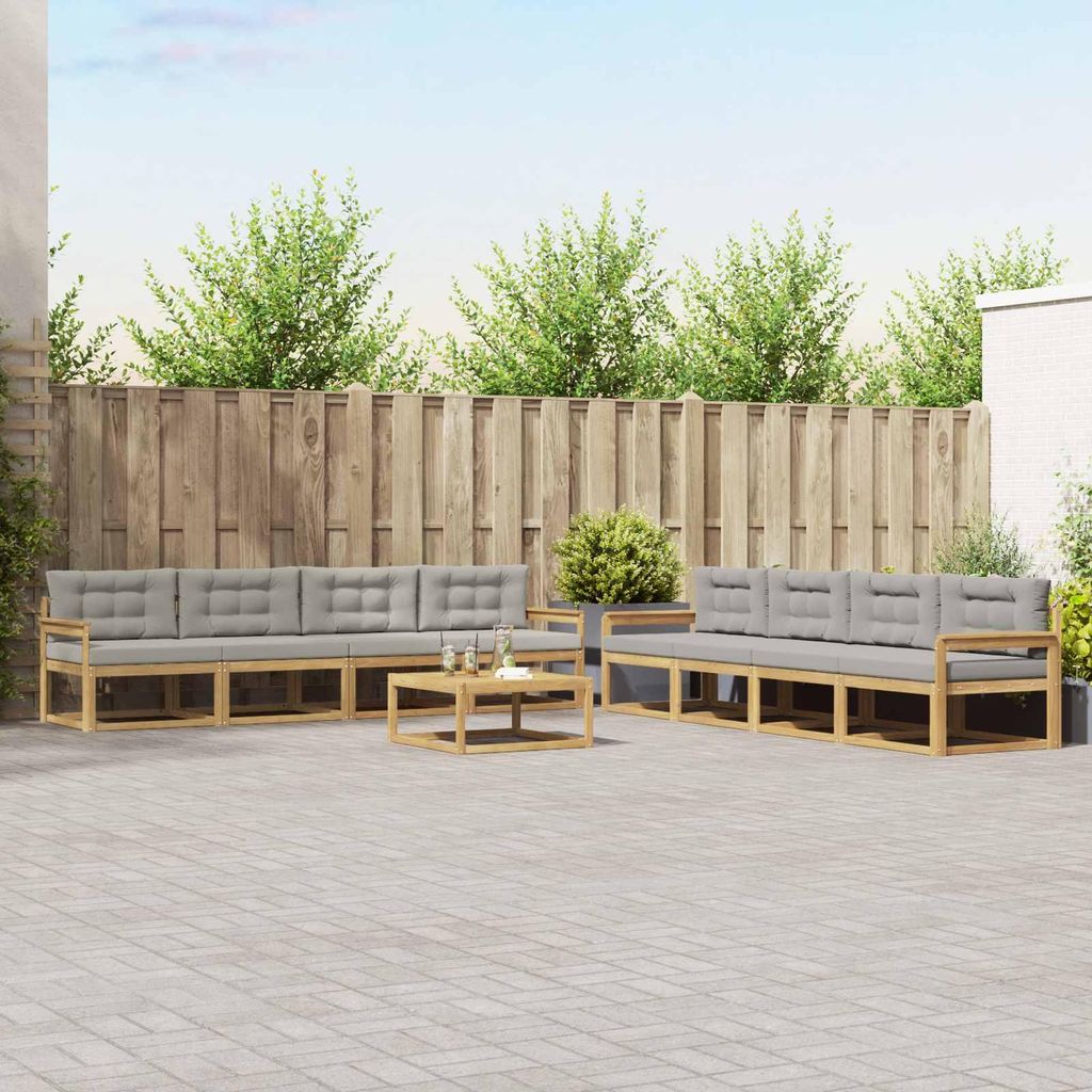 Möbel Outdoor-Sofagarnitur 9 pcs Weiß und Hellgrau 79 x 79 x 37 cmGartensofas - Gartensofas c2495