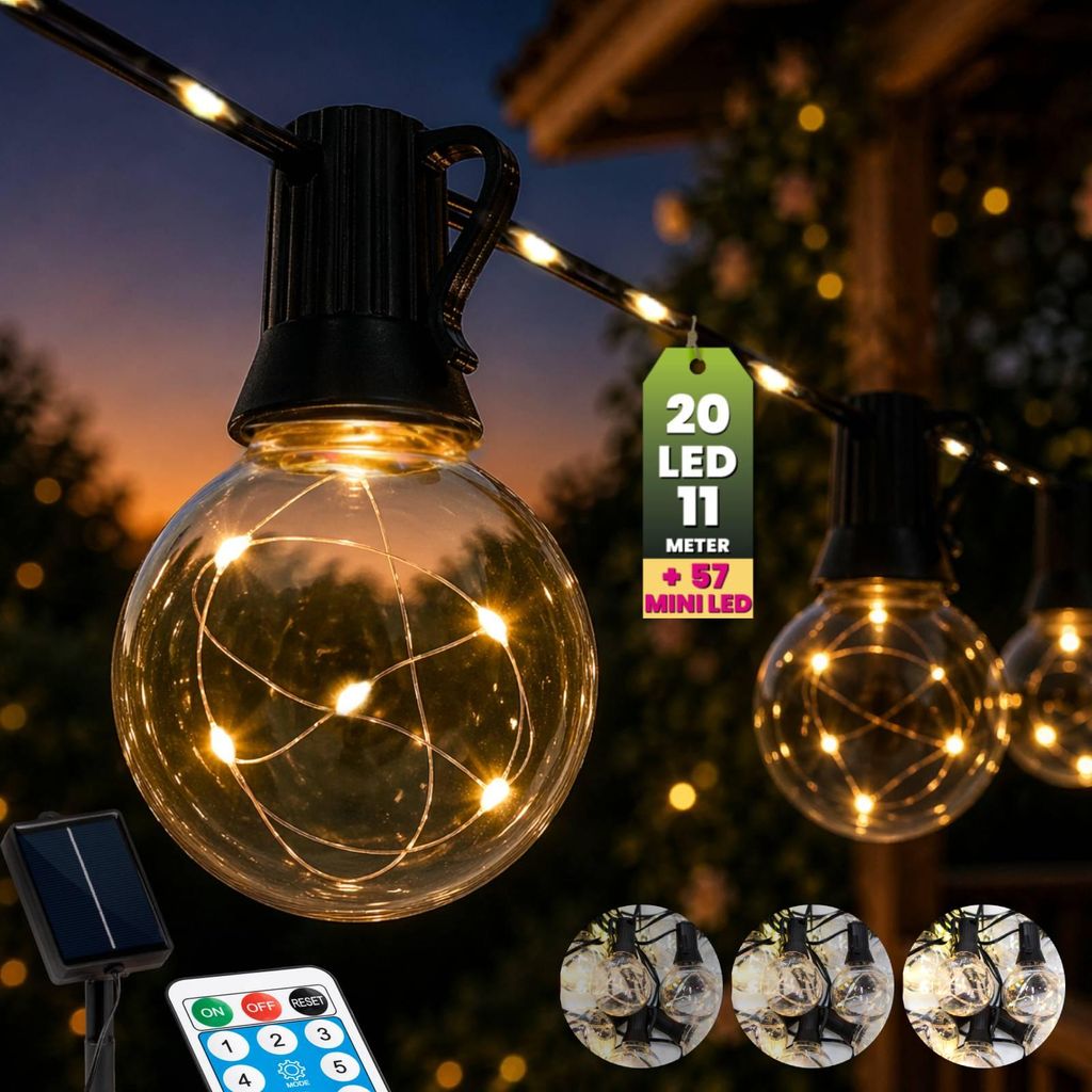 LUMILED Solar Lichterkette Außen 10,5m 20 LED mit 57 Produktbild 