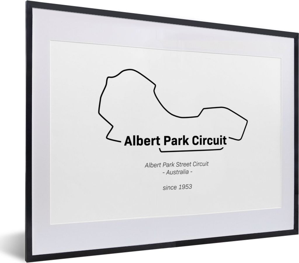 MuchoWow Gerahmtes Poster Formel 1 - Australien - Rennstrecke 40x30 cm - Poster mit Schwarzem Bilderrahmen Wandposter Rahmen Foto Bilder - Bilder...