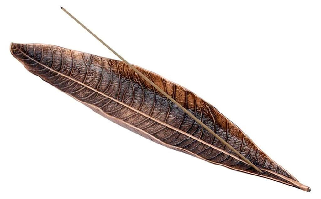 Räucherstäbchenhalter Blatt Aschenfänger (Bronze)