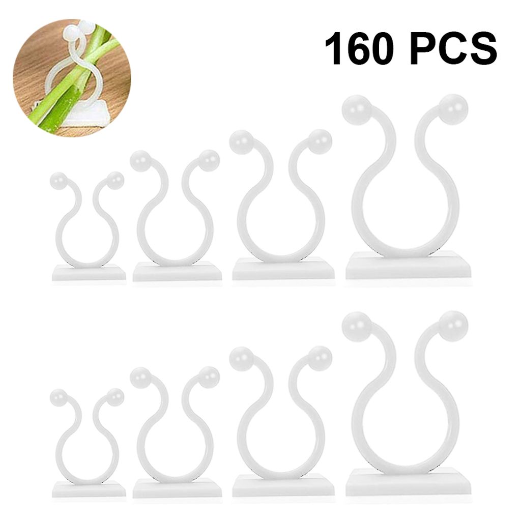 Pflanzenclips für Kletterpflanzen Wandbefestigungsclips Selbstklebende 160Stk für Unterstützung und Befestigung von Pflanzen Büro Kabelbefestig...