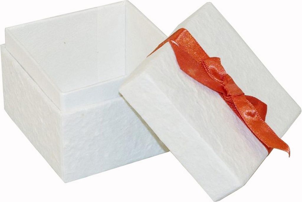 Geschenkbox - Naturpapier mit roter Schleife - 1 VE = 2 Stück - L 96093