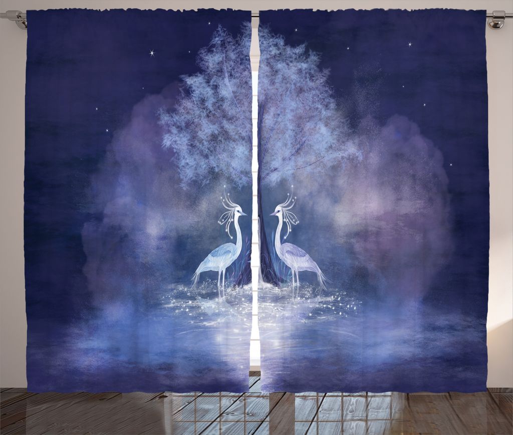 ABAKUHAUS Lila Rustikaler Vorhang, Mythische verträumte Kreatur, Wohnzimmer Universalband Gardinen mit Schlaufen und Haken, 280 x 225 cm, Lila