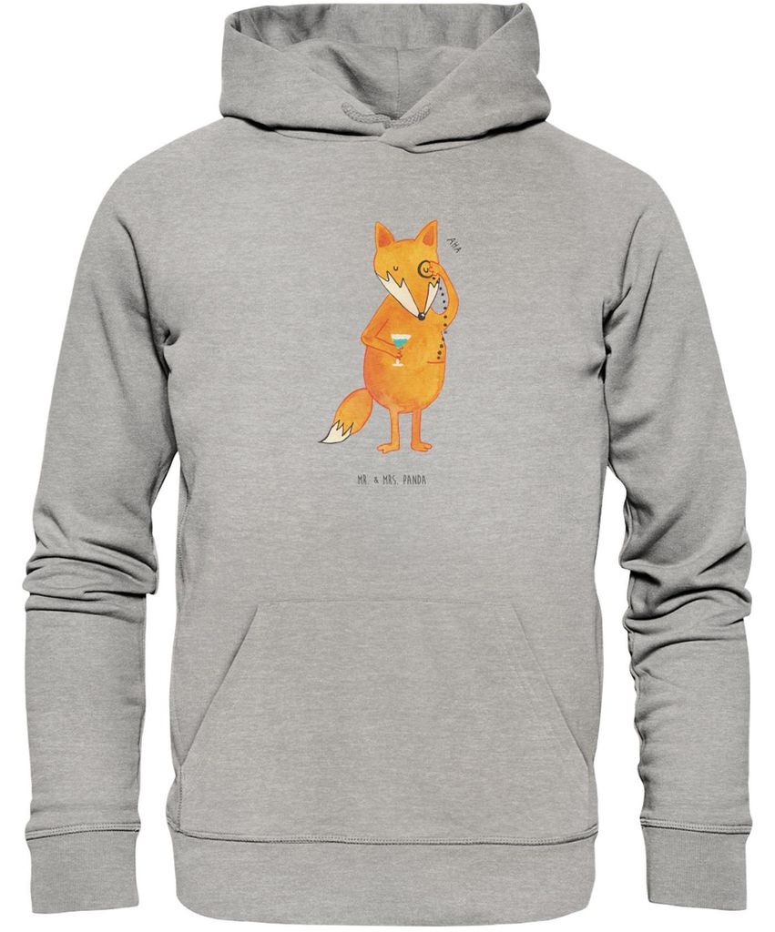 Mr. & Mrs. Panda Sweathoodie Fuchs Lord Größe L - Heather Grey - Geschenk, Spruch Lustig, Neugierig, Schick, Sweatshirt, mit Kapuze, Kapuzenpullo...