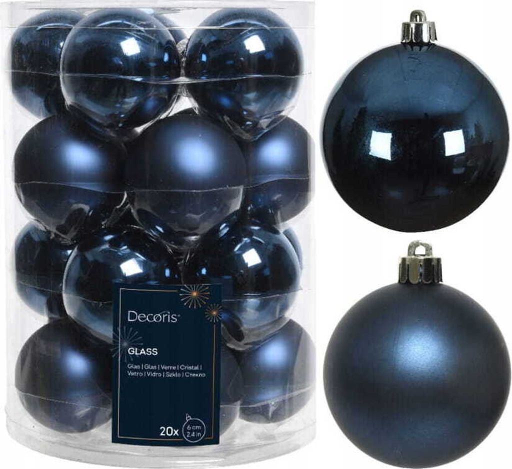Weihnachtskugeln Glas 6cm x 20 Stück - Nachtblau Produktbild 5