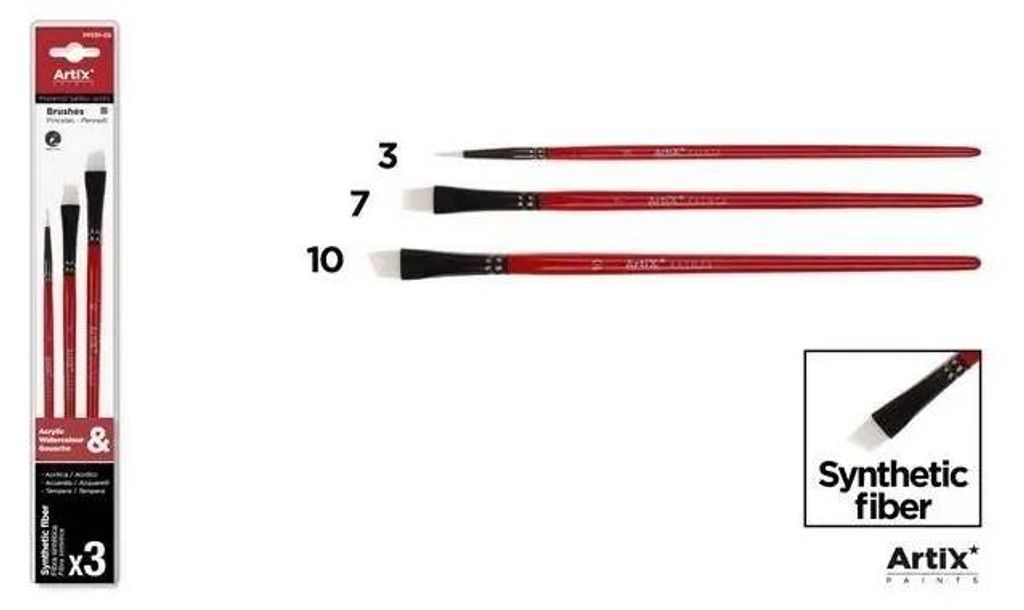 Synthetische Pinsel, 3er-Set – Artix