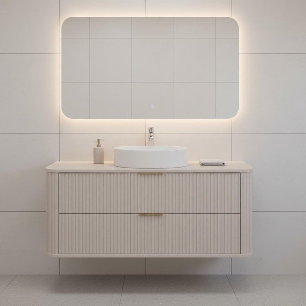 Rodan | Badezimmerschränke 120cm | Beige Matt