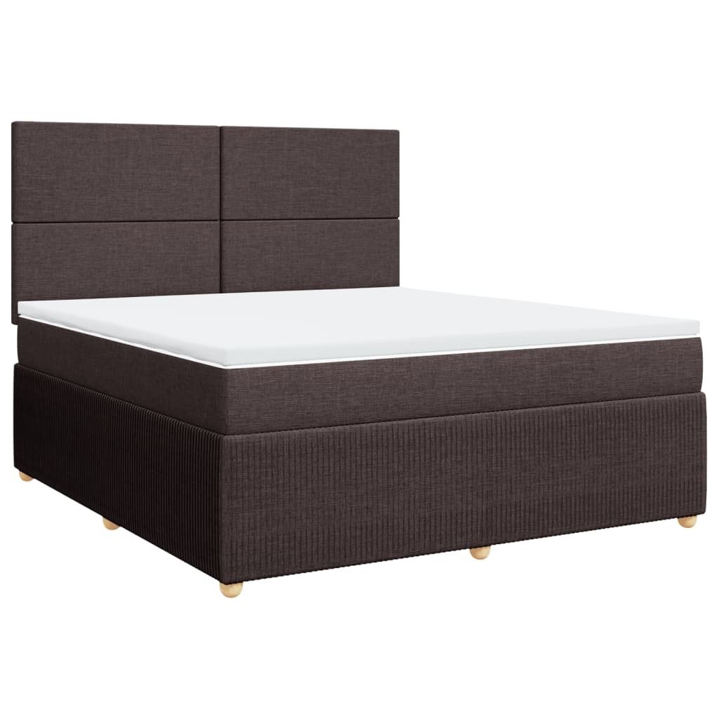 Boxspringbett mit Matratze Dunkelbraun 180x200 cm Stoff Produktbild 