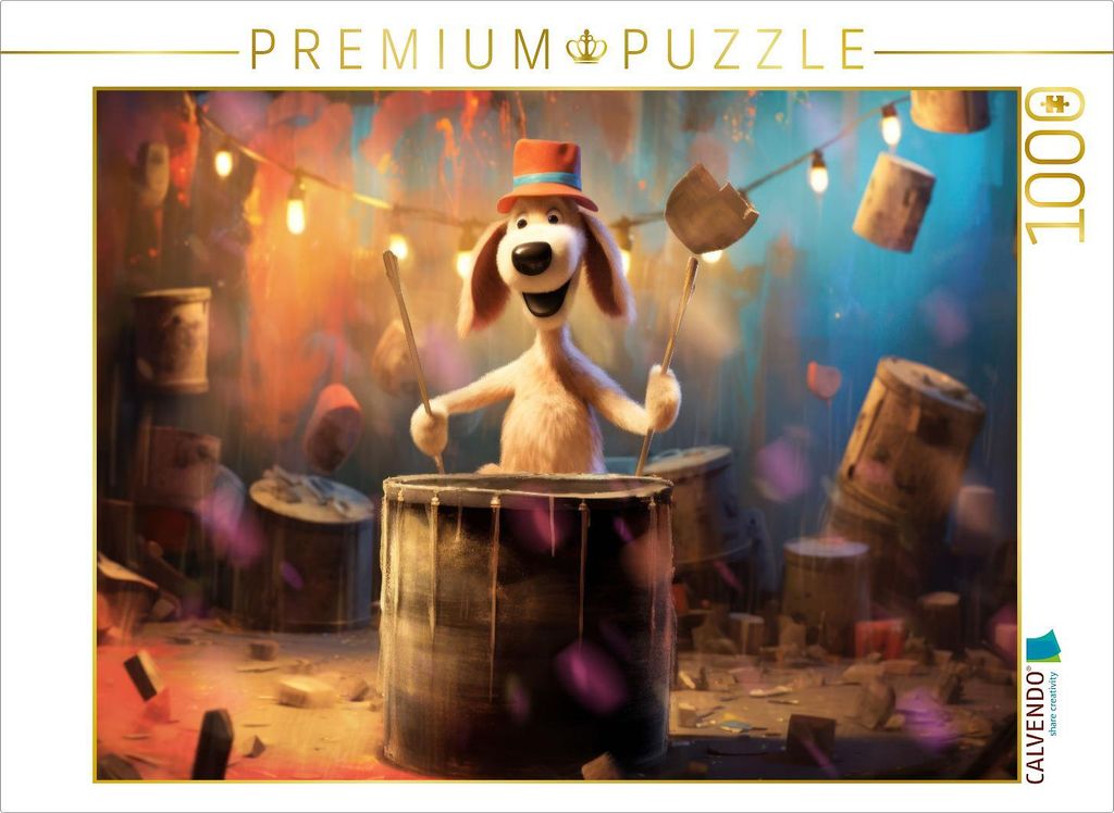 CALVENDO Puzzle Hund Balou schlägt die Pauke | 1000 Teile Produktbild 