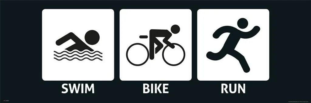 Affiche de Triathlon Design avec Support de Fixation en Aluminium Pro - 2