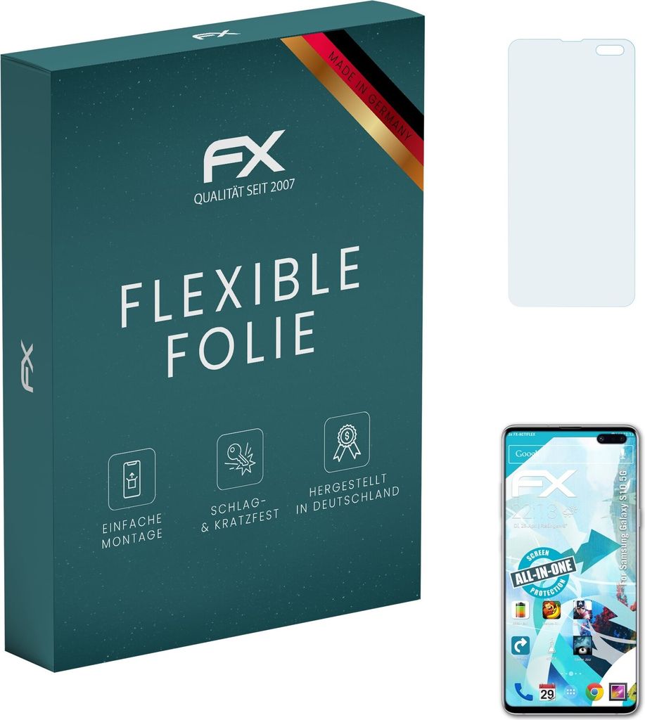 atFoliX 4061187633272, Samsung, Galaxy S10 5G, Kratzresistent, Transparent, 3 Stück(e)