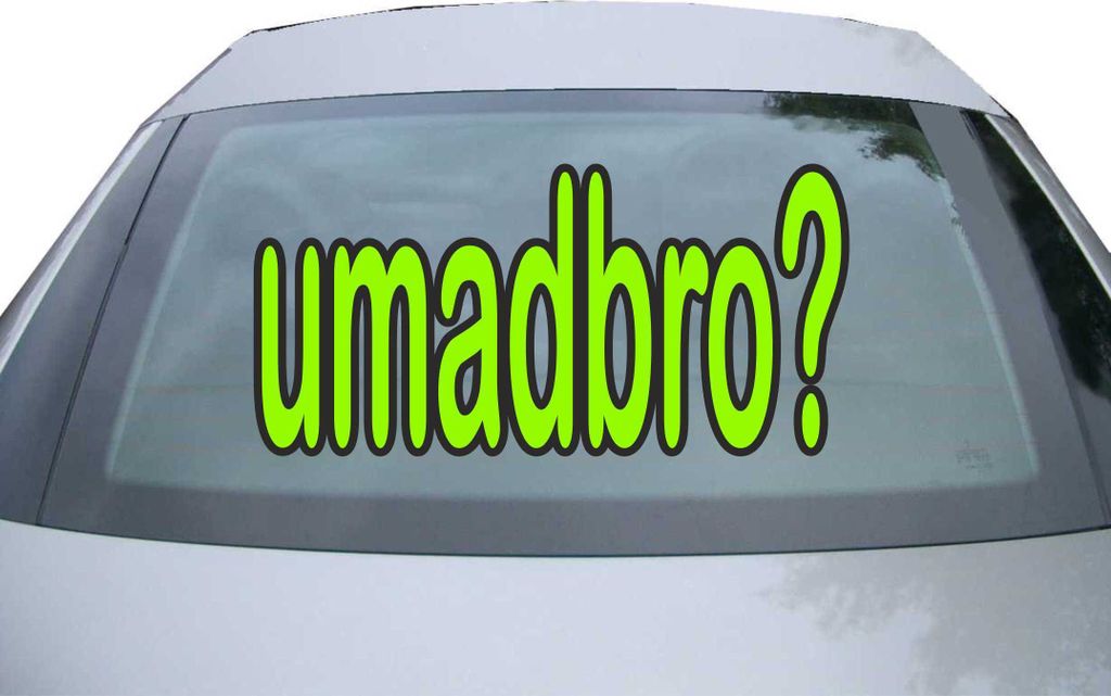 Indigos UG - Aufkleber Heckscheibe & Motorklappe DE6010 - neongrün - 600x294 mm - umadbro? - Auto Scheiben Fenster Heckklappe Tuning Racing JDM - ...