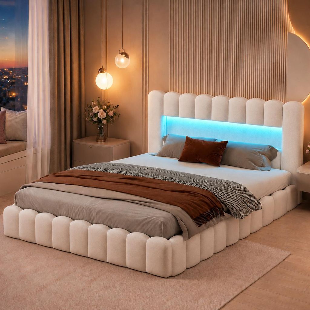 INONEFT Polsterbett 180x200cm mit LED und USB Typ-C, Produktbild 