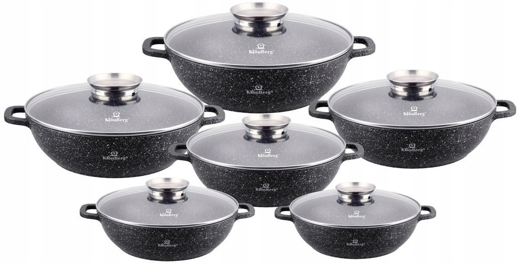Topf-Set Schöne niedriger Töpfe mit Steinbeschichtung 6 Produktbild 