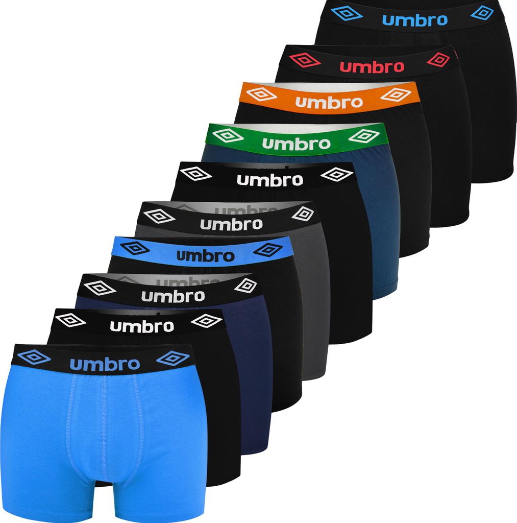 UMBRO 10er Pack - Herren Boxershorts aus Baumwolle, Unterhosen für Männer, M